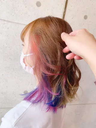 ミディアム カラー 福森 みずきのヘアスタイル