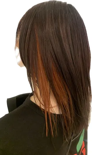 セミロング カラー ヘアアレンジ ミドウチ アヤカのヘアスタイル