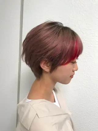 ショート カラー クロスパーマ松永裕久 似合わせカットのヘアスタイル