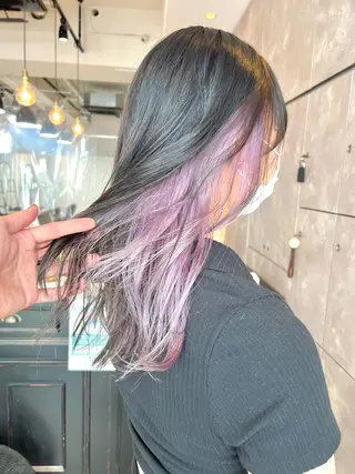 ミディアム カラー ヘアアレンジ 🌈インナーカラー ‘ショウマ’🌈のヘアスタイル