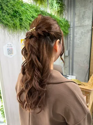 ロング ヘアアレンジ 縮毛矯正/ /関内/あべももこのヘアスタイル