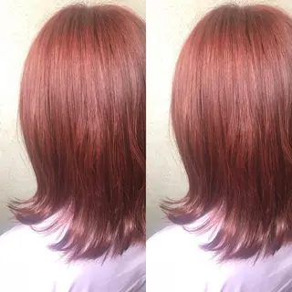 ミディアム カラー 小栗 麻衣のヘアスタイル