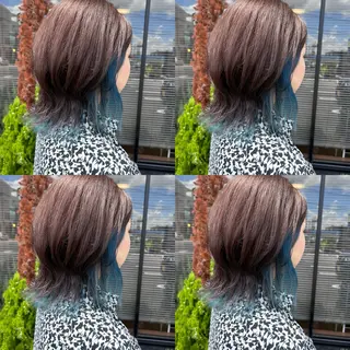 ミディアム 河口 友里のヘアスタイル