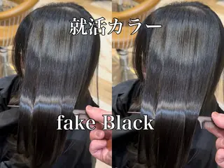 ミディアム カラー ブリーチなしダブル カラー縮毛矯正 下野のヘアスタイル