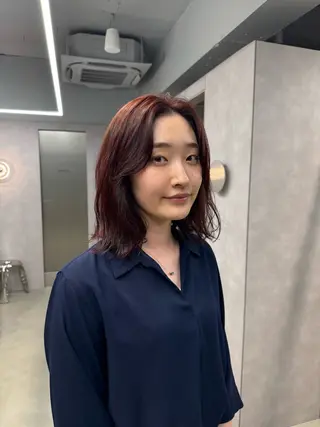 セミロング カラー ✨評価no.1✨ ヒグチリョウヤ✨のヘアスタイル