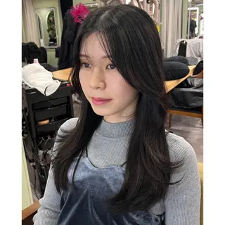 ロング Hayun /韓国スタイルのヘアスタイル