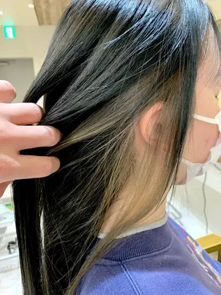 セミロング カラー rinrin 天文館のヘアスタイル