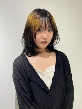 カラー lin.ブリーチ デザインカラーのヘアスタイル