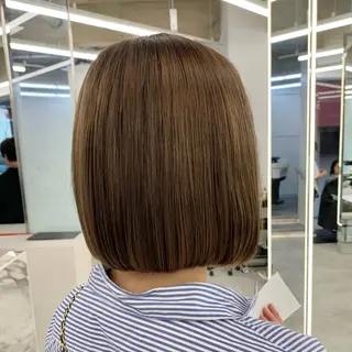 ロング カラー パーマ ヘアアレンジ メンズ キッズ Shanti所属・ボブ×自然な縮毛矯正 RYOGAのヘアスタイル