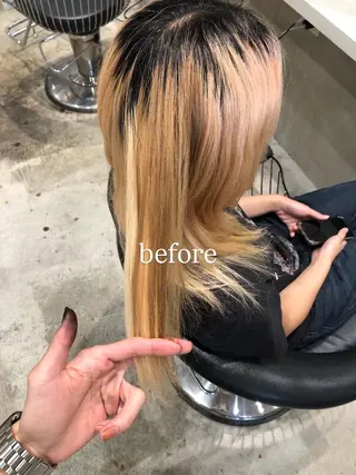 セミロング 名古屋/落ちる黒 黒染め落としのヘアスタイル