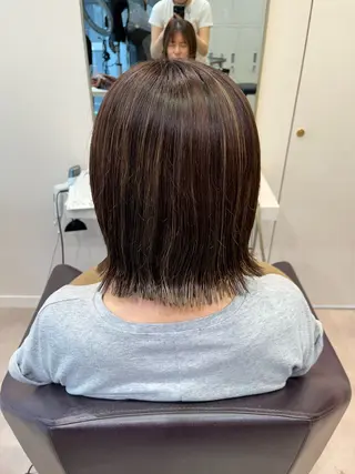 ミディアム 🎀FACE。暖色 カラー/カスミ🤍のヘアスタイル