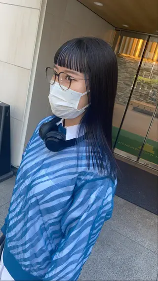 セミロング デザインカラー/ボブ ブリーチカラー/ユリのヘアスタイル