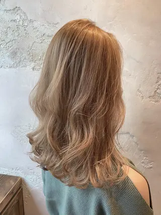 セミロング カラー ブリーチなし 透明感カラー/艶髪のヘアスタイル