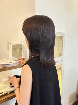 ミディアム カラー 水谷 優華のヘアスタイル