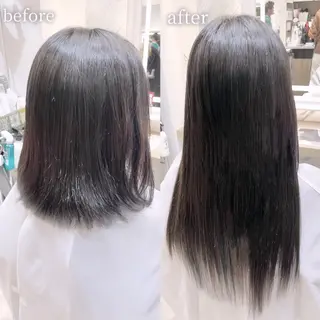 ロング カラー ハイトーンカラー シールエクステのヘアスタイル