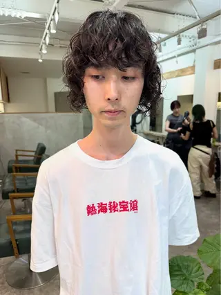 パーマ メンズ パーマ/透明感カラー /ボブ/吉田一生のヘアスタイル