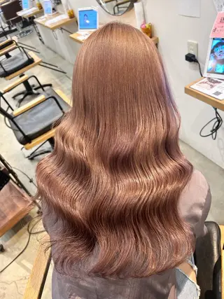 ロング 赤味消しくすみカラー 💕髪質改善/梅田のヘアスタイル