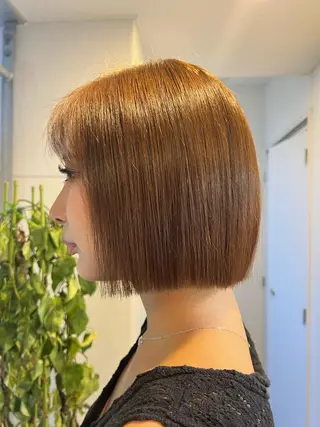 ショート カラー ハイトーン&髪質改善 &韓国エクステ🤎のヘアスタイル