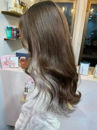 ロング カラー 新宿/韓国ヘア 中明度カラー/かやのヘアスタイル