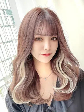 ロング カラー 顔周り特化/韓国ヘア /レイヤー/吉野幸大のヘアスタイル