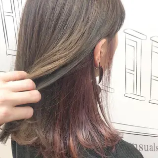 ミディアム カラー TOMOKA 艶髪/透明感カラーのヘアスタイル