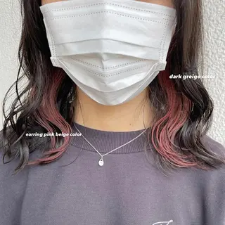 ミディアム カラー パーマ ヘアアレンジ メンズ キッズ ネイル マツエク・マツパ アイブロウ 透明感カラー・レイヤ ー🎀amika🎀のヘアスタイル