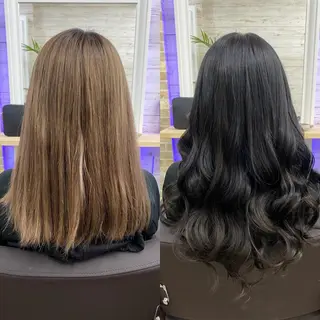 セミロング カラー ヘアアレンジ アイブロウ LAVENDIA 初音のヘアスタイル