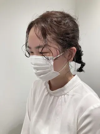ミディアム カラー スキバサミを使わない カット🌼唯🌼のヘアスタイル