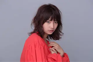 ミディアム カラー 松尾/パーマ/堀江 心斎橋/なんばのヘアスタイル
