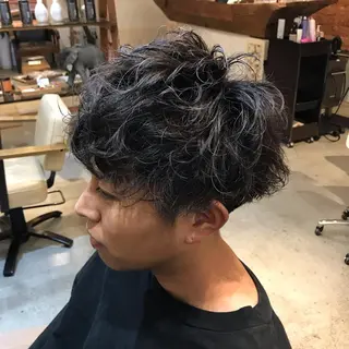 ショート カラー パーマ メンズ ニュアンスパーマ/ レイヤー/茶屋町のヘアスタイル