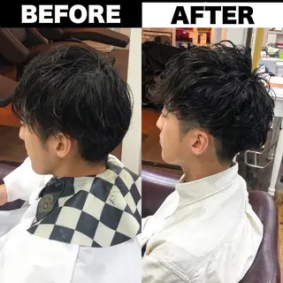 パーマ メンズ Soleria 田中慎一のヘアスタイル