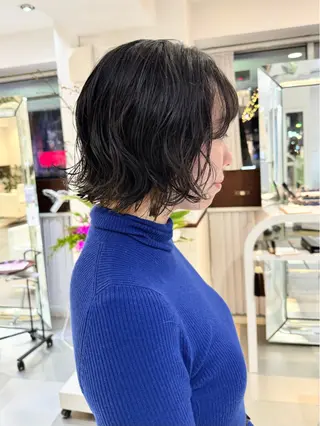 ショート パーマ デジタルパーマ 🌀ボブ　萩原　龍のヘアスタイル