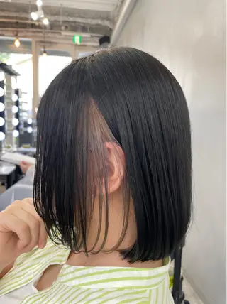 ミディアム カラー ブリーチなし透明感 タケザワミキのヘアスタイル