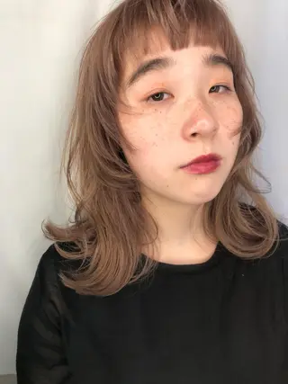 セミロング カラー ヘアアレンジ 早瀬裕之 パーマのヘアスタイル