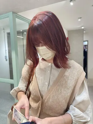 ミディアム カラー ヘアアレンジ 早瀬裕之 パーマのヘアスタイル