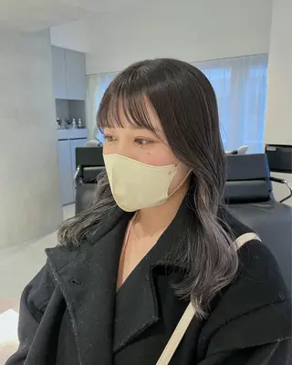 セミロング カラー 🪞透け感&韓国ヘア 🪞honokaのヘアスタイル