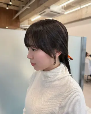 セミロング カラー 縮毛矯正+モテカラー 🎀✨MIHOのヘアスタイル