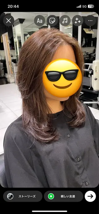 セミロング 稲毛田 颯人のヘアスタイル