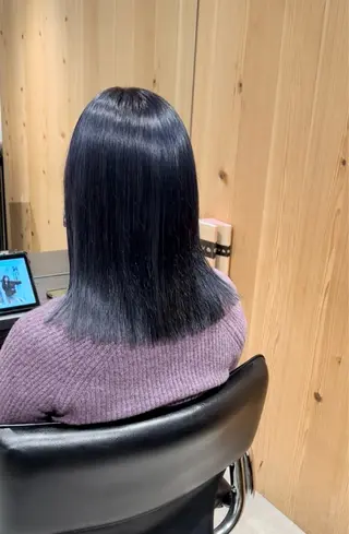 ミディアム カラー スキバサミを使わない カット🌼唯🌼のヘアスタイル