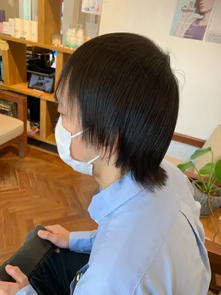 ショート パーマ メンズ 秋山知穂🧸縮毛矯正 ショート新越谷南越谷のヘアスタイル
