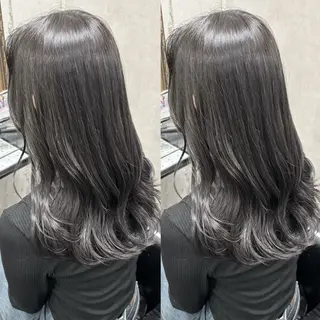 ミディアム カラー Rin♡透明感ピンク 🎀白肌ラベンダーのヘアスタイル