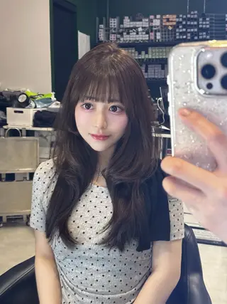 ロング 韓国✖️網紅🖤 パーマYURIYAのヘアスタイル