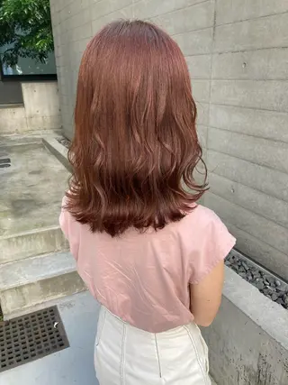 ミディアム ✨色持ちの良い艶 カラー✨蟹江真世のヘアスタイル