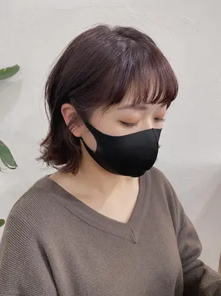 ショート カラー ヘアアレンジ 暗髪カラー🫐パーマ おくだりんかのヘアスタイル