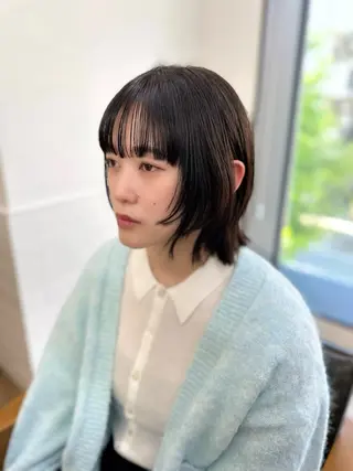 セミロング カラー パーマ ヘアアレンジ メンズ キッズ レイヤーカット 🌿透け感カラーのヘアスタイル