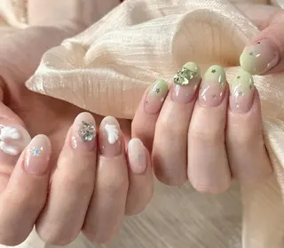 ネイル By moonネイル 🌷ワンホン/韓国風のネイルデザイン