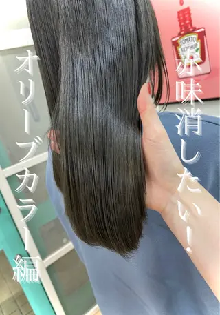 セミロング カラー 渋谷 とまとのヘアスタイル