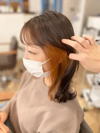 ミディアム カラー 青木 梢のヘアスタイル