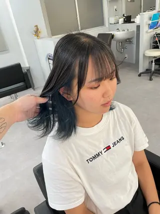 ミディアム カラー Cielro/ダブル カラー/西田咲希のヘアスタイル