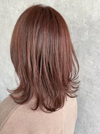 ミディアム カラー パーマ ヘアアレンジ メンズ キッズ ネイル マツエク・マツパ カラー特化サロン Eir心斎橋のヘアスタイル